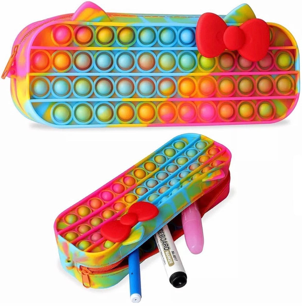 Pop Pencil Case For School Stationary, Silicone Bubble Toy Stationery Storage Bag, Silicon Sensory Stress Relieve Game Pop Pencil Case For School Stationary, Silicone Bubble Toy Stationery Storage Bag, Silicon Sensory Stress Relieve Game